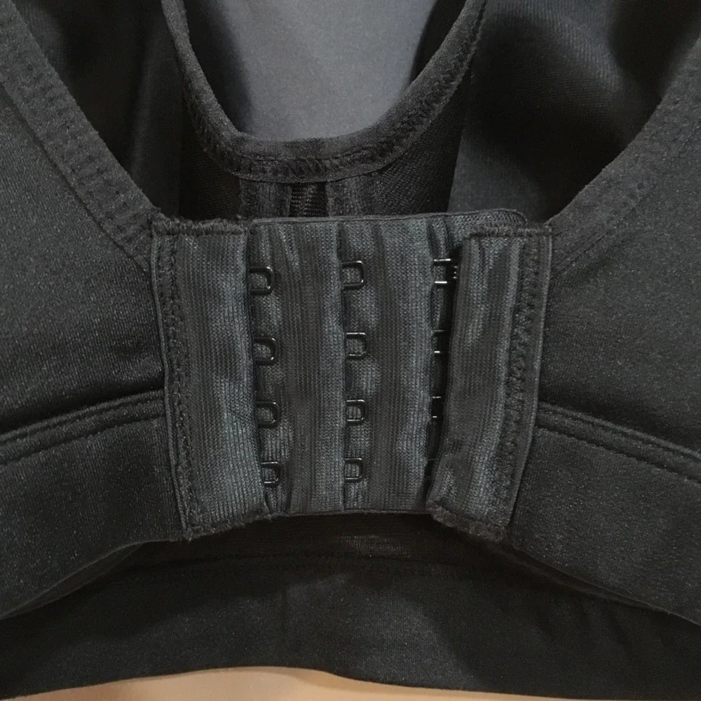 Brooks Maia High Impact Underwire Sports Bra 34E 34DD Black Gray Adjustable Run